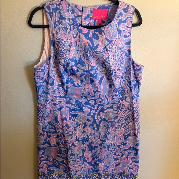 Lilly Pulitzer Vibrant Blue and Pink Mini Dress - Picture 2 of 4